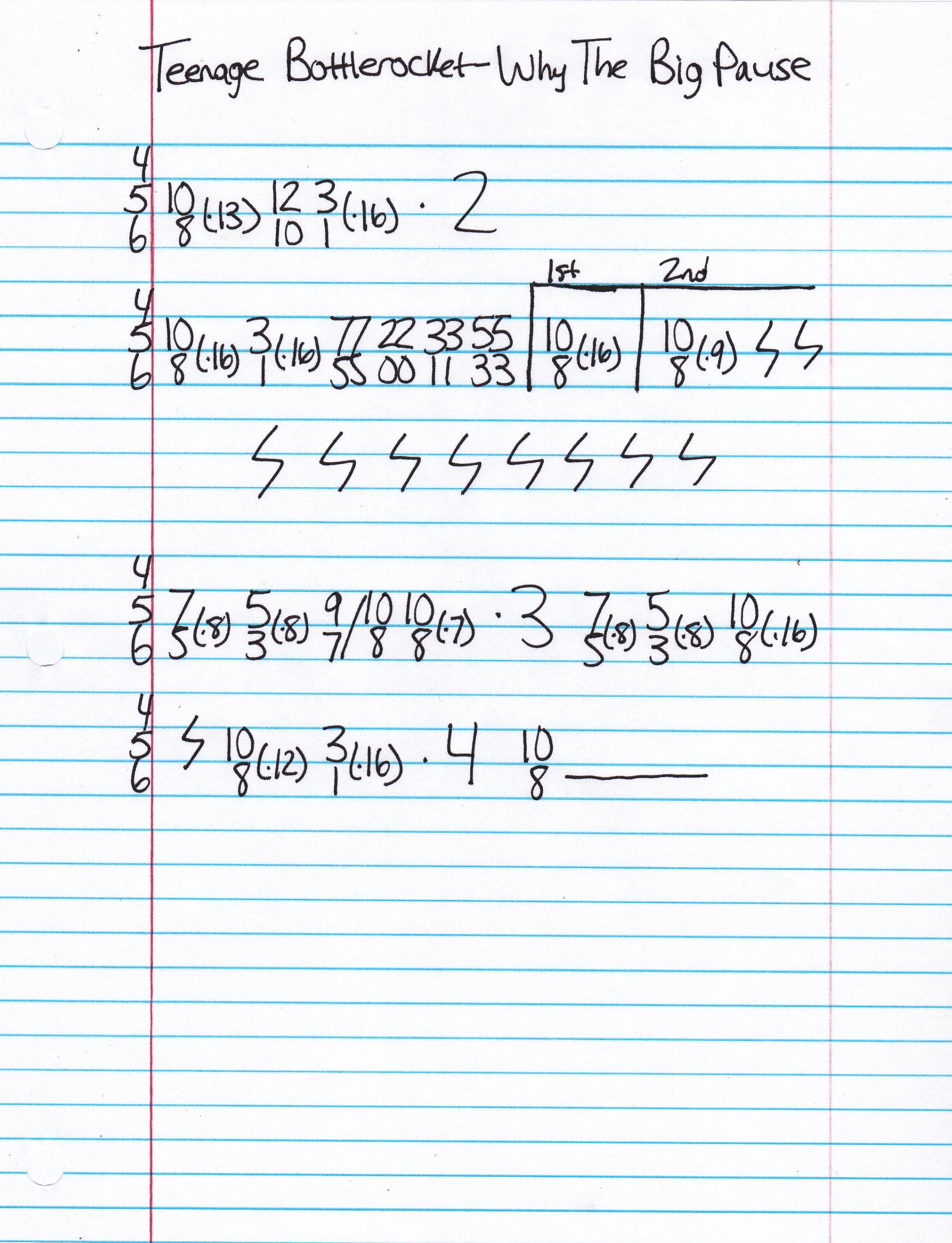 High quality guitar tab for Why The Big Pause by Teenage Bottlerocket off of the album Stealing The Covers. ***Complete and accurate guitar tab!***